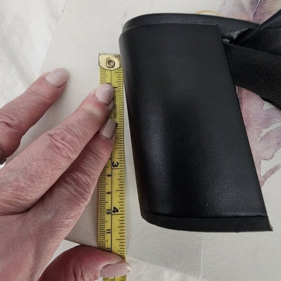 Soda Black Woven Heeled Mules For Women Size 9 Square Toe Block Heel - Picture 12 of 15